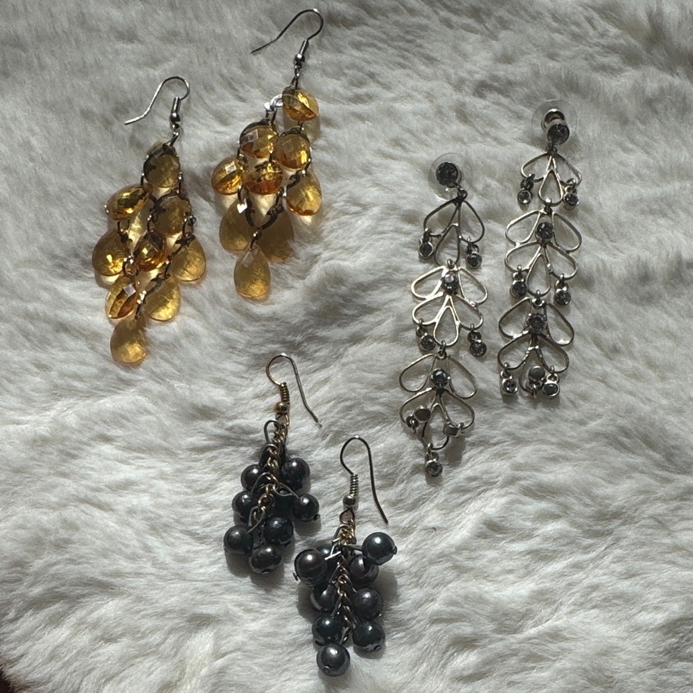 Three Fashion Dangle Earrings